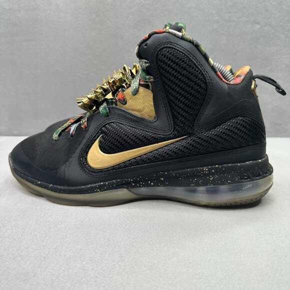 Mens Size 8.5 Nike LeBron 9 IX Watch The Throne Basketball Shoes Black Gold 2022 main image 8
